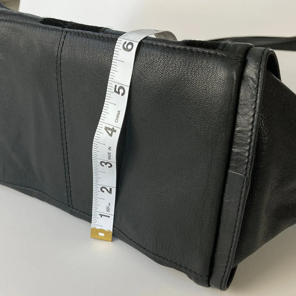 Lucky Brand Black Leather Patchwork Hobo Bag
